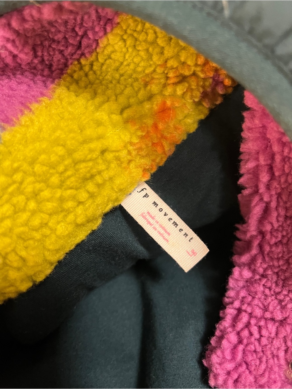 FP Movement hit the slopes fleece sunset boxy Large Colorblock Jacket - Picture 3 of 10